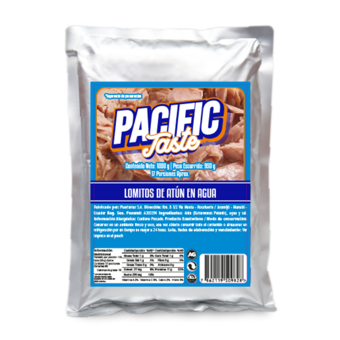 Caja de Pouch de Atun en Agua 1000g